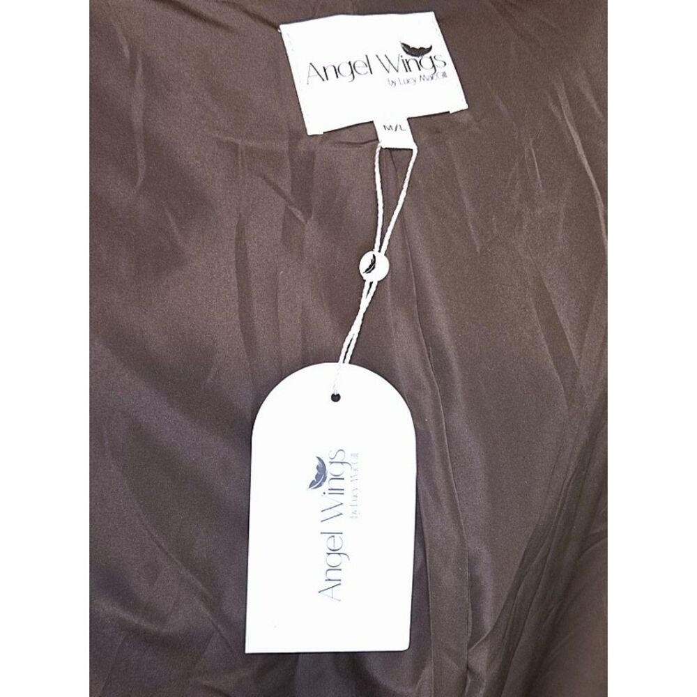 NWT Angel Wings by Lucy MacGill Faux Leather Fur Collar Trench Coat – Size M/L - Picture 9 of 9